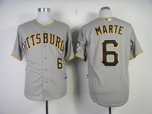 Pirates #6 Starling Marte Grey Cool Base Stitched MLB Jersey - Click Image to Close